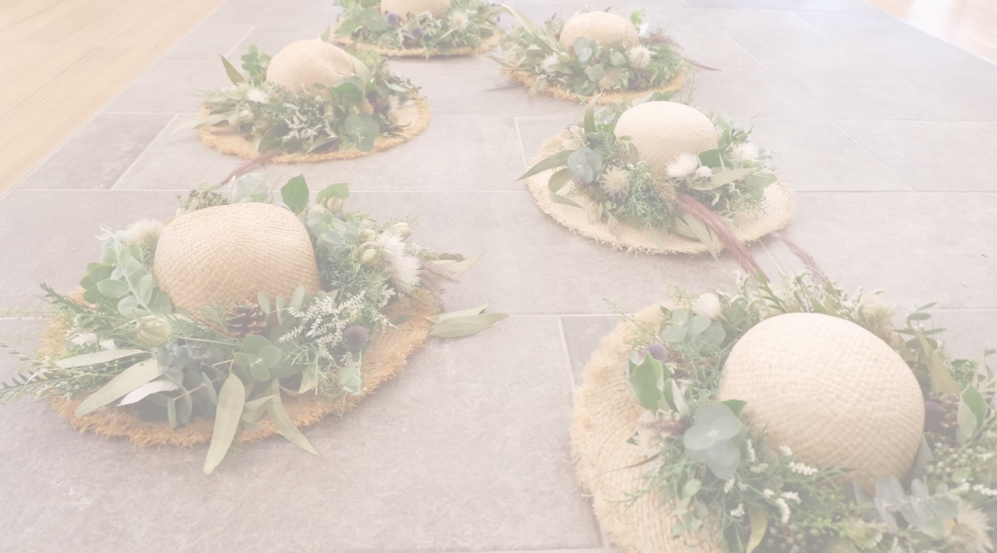 麦わら帽子のリース